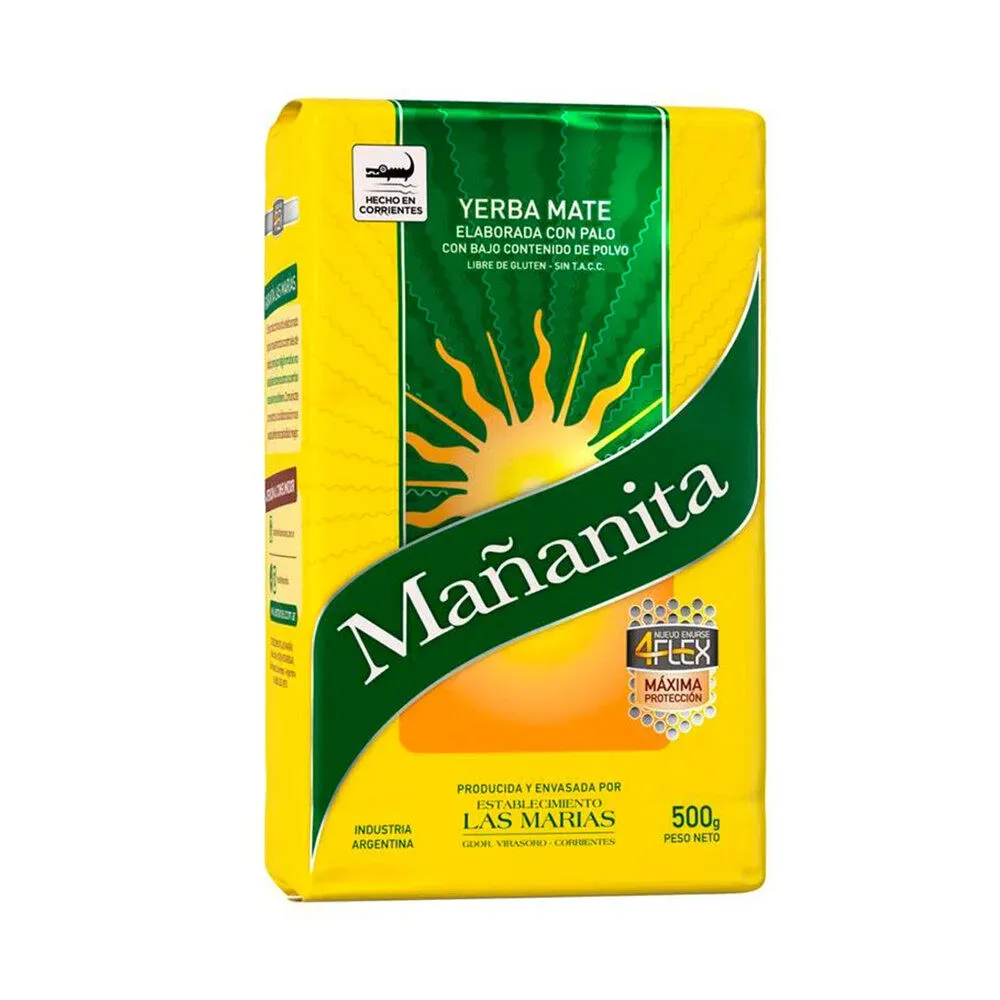 Yerba mate Mañanita bajo polvo 4flex 500gr