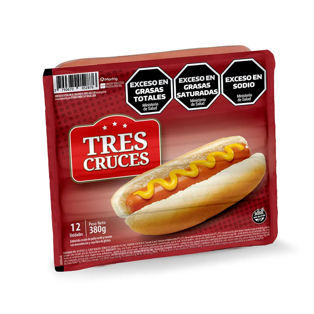 Salchichas Tres Cruces pack 12 unidades
