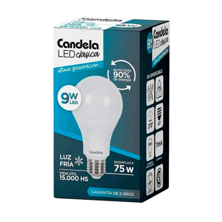 Foco Candela Clásica Led 9W