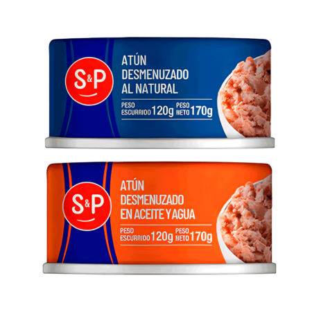 Atún SP Desmenuzado c/Agua o Aceite